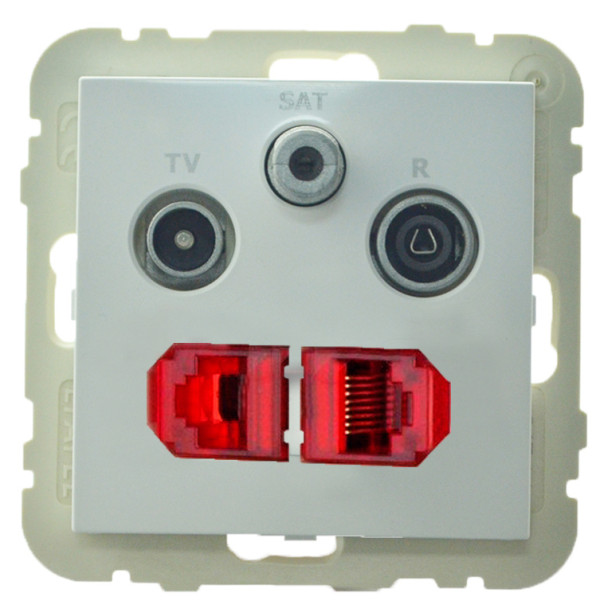 Розетка Logus 21546 TGE R-TV-SAT-2xRJ45 (Cat.6) (лед)