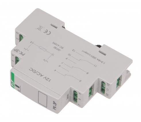 Вспомогательное реле F&F PK-3P-12V 12В 3х8 А - фото №2