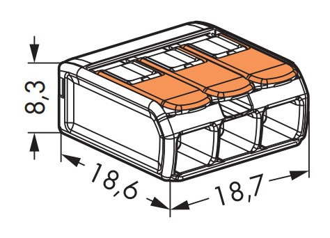 Клемма на 3 провода WAGO COMPACT 41А - фото №2