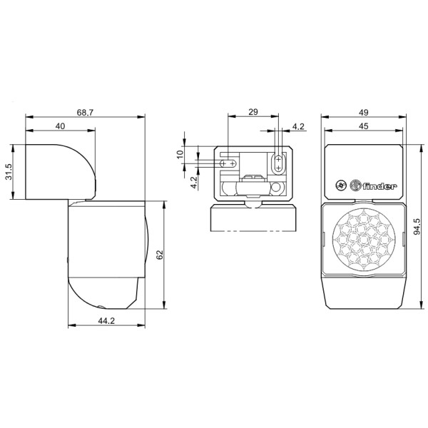 Датчик движения Finder 5-350лк 10с-12мин 360°/110° (180182300000) - фото №1