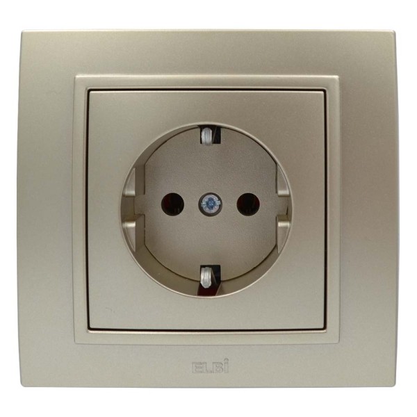 Розетка ELBI ZENA Silverline титан 1-я с заземлением без рамки ( 609-011400-217 ) - фото №1