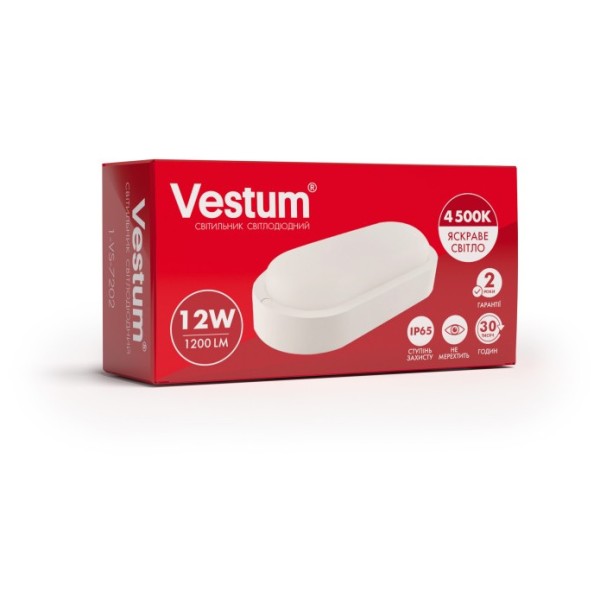 Овальный светильник Vestum 1-VS-7202 12Вт 4500K 220В - фото №2