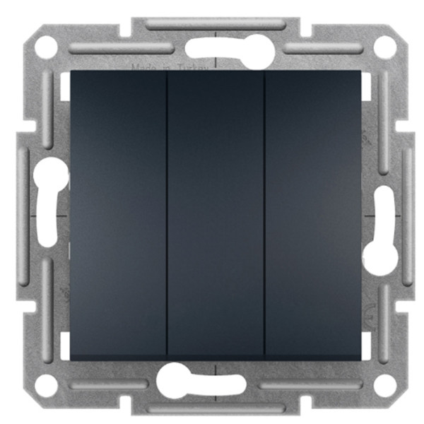 Трехклавишный выключатель Schneider Electric Asfora EPH2100171 (антрацит)