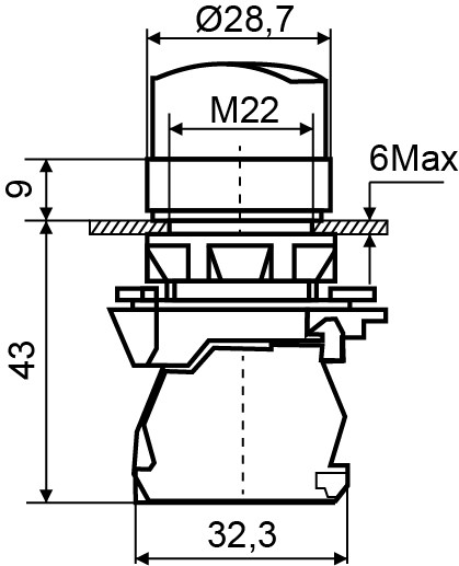 Переключатель Аско-Укрем TB5-AK123M5 (0-I) с подсветкой зеленый (A0140010165) - фото №5