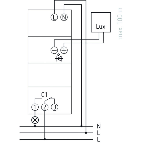Сутінкове реле на DIN-рейку Theben Luna 110 plus AL 2-50000Лк з виносним датчиком - фото №3