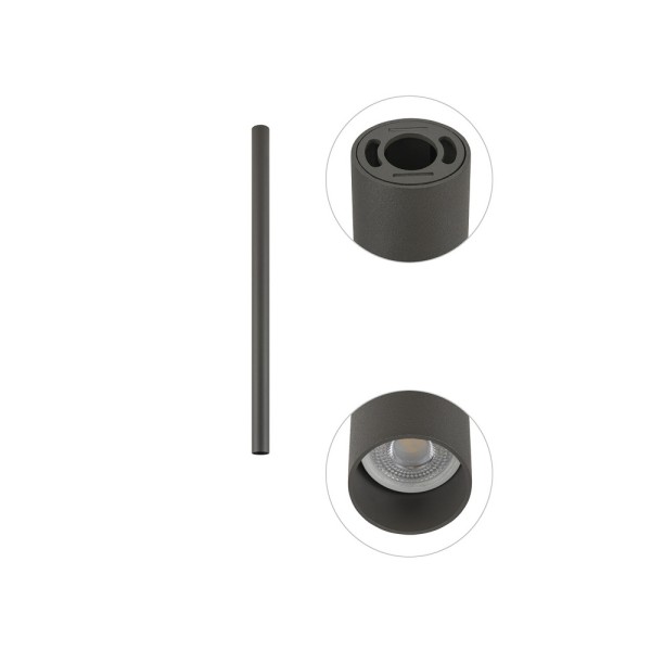 Точковий світильник Nowodvorski 10887 Fourty M GU10 1x10W IP20 темно-сірий - фото №3