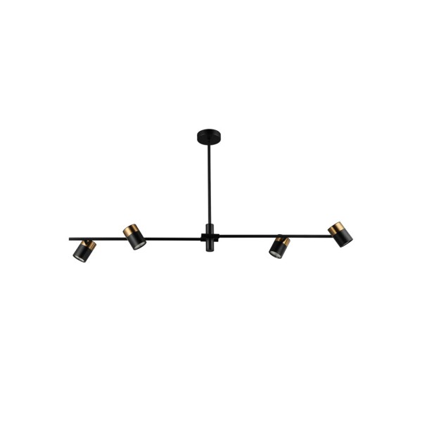 Люстра Italux PND-58892-4-BK-BRO Elice GU10 4x35W IP20 чорна
