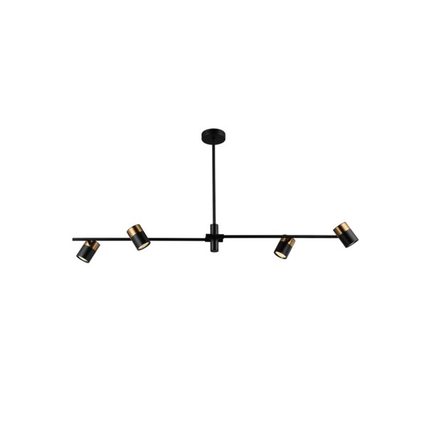Люстра Italux PND-58892-4-BK-BRO Elice GU10 4x35W IP20 чорна - фото №2