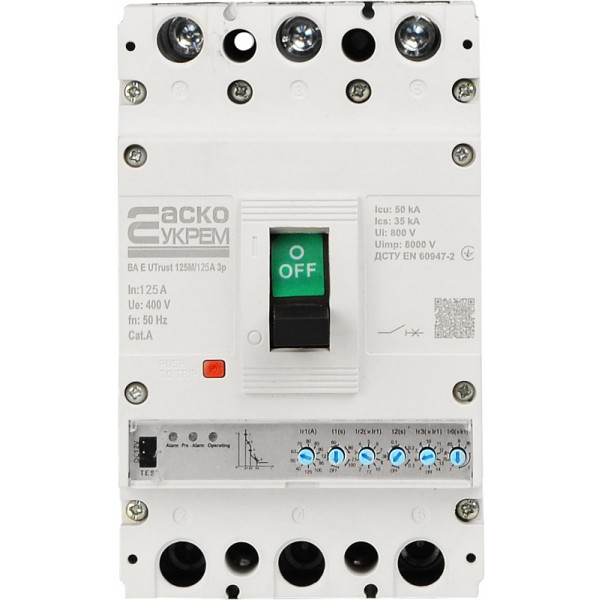 Силовий автоматичний вимикач Аско-Укрем UTrust 125M/125А 3P (A0010260003) - фото №2