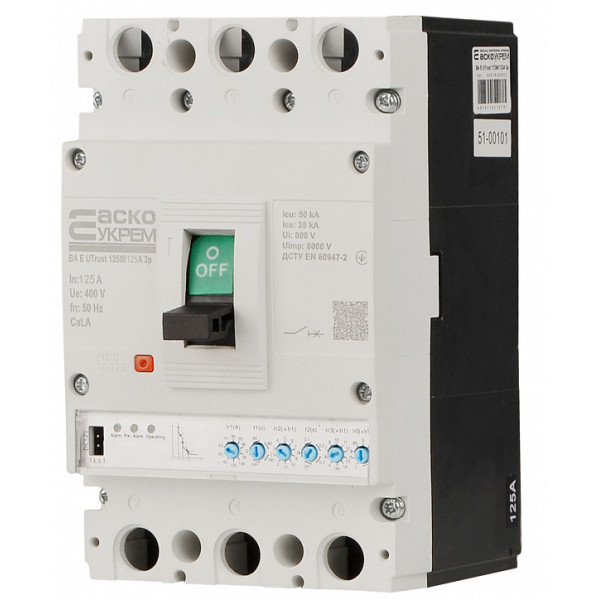Силовий автоматичний вимикач Аско-Укрем UTrust 125M/125А 3P (A0010260003) - фото №3