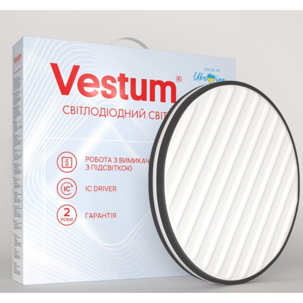 Потолочный светильник Vestum GRILL матовый 24Вт 325x55мм 4000К 2100Лм - фото №1