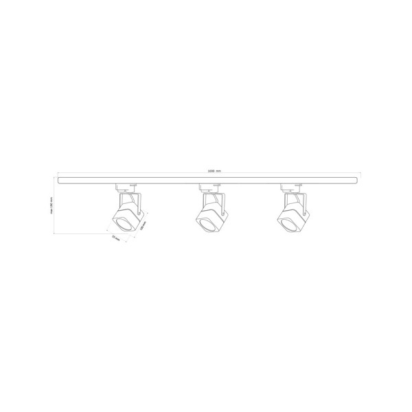 Комплект трековых светильников Goldlux 327352 Vienna 1м GU10 3x10W IP20 1-фазный черный - фото №4