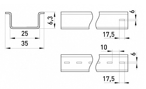 DIN-рейка E.Next 25см - фото №1