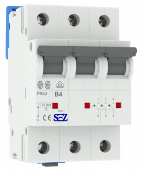 Трехполюсный автомат SEZ 63 B 4А 3P (PR63B4А)