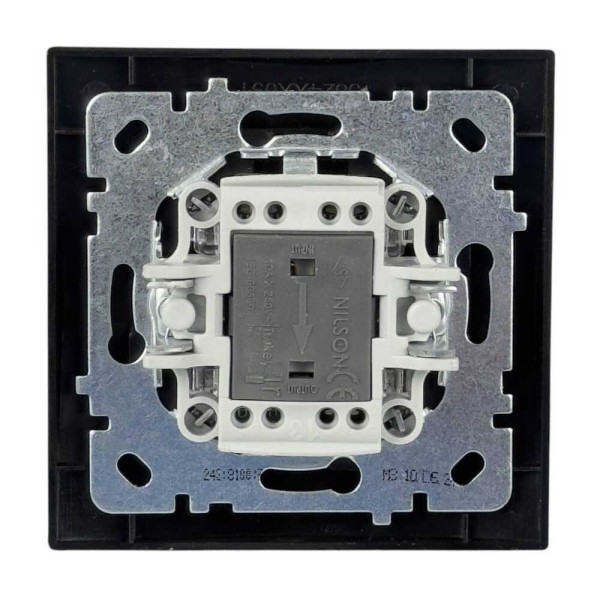 Выключатель Nilson Touran черный мат 1кл проходной с подсветкой ( 24381008 ) - фото №1