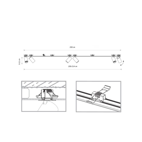 Світильник поворотний, спот Nowodvorski 7832 Mono Surface GU10 6x10W IP20 білий - фото №1