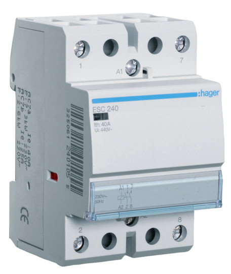 Контактор 40A ESC240 (2НО, 230В) 3м Hager