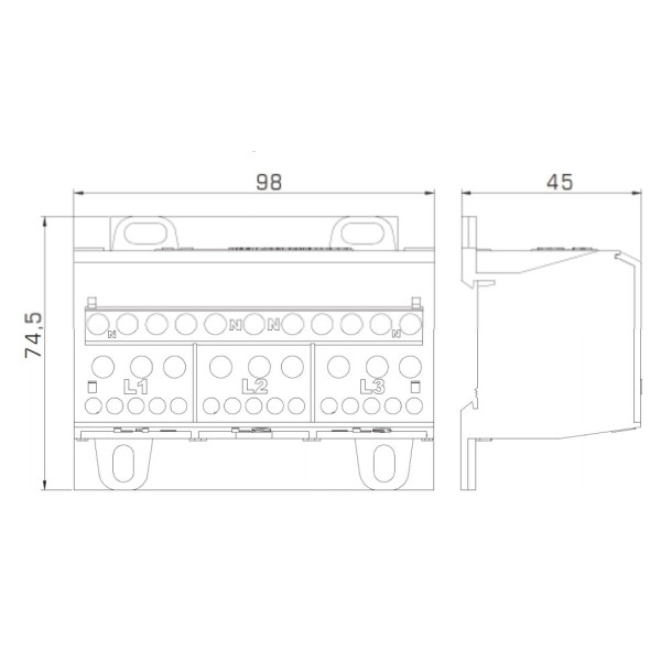 Клемний блок Schrack IKB14016 100А 4P - фото №1