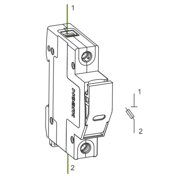 Держатель разъединителя NOARK Ex9FP 2P 30A 1000В DC с индикатором (101767) - фото №2