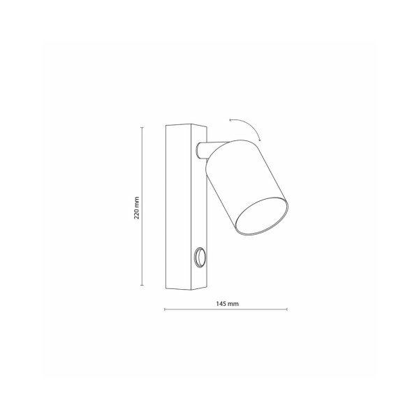Бра, настенный светильник Tk Lighting 6087 Top GU10 1x10W IP20 Bk - фото №3