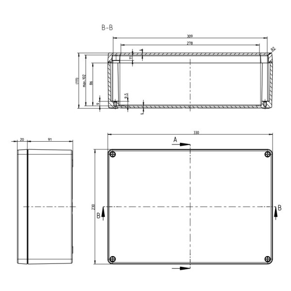 Пустая металлическая распредкоробка Spelsberg AL 520046 (sp15001601) (sp15001601) IP66 - фото №1