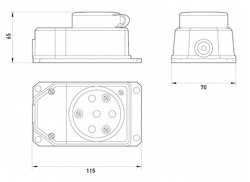 Силовой разъем E.Next e.socket.rubber.315.25 - фото №1
