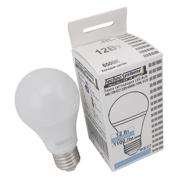 Светодиодная лампа TNSy LED Bulb-A60-12W-E27-220V-6500K-1100L ICCD (TNSy5000255) - фото №2