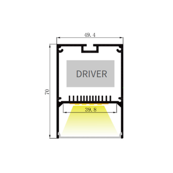 LED-профиль MLG подвесной LP50701 с рассеивателем, 2 метра - фото №2