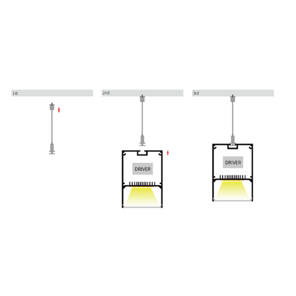 LED-профиль MLG подвесной LP50701 с рассеивателем, 2 метра - фото №3