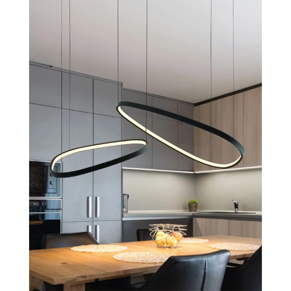 Подвесной светильник, люстра Goldlux 334091 Michelle LED 1x48W 4000K 7400Lm IP20 черный - фото №3