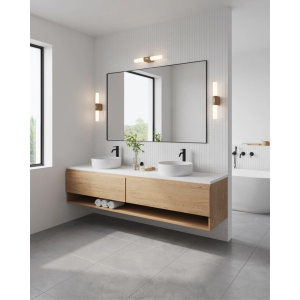 Бра для ванной, светильник Nordlux 2015311004 Helva Double LED 1x9W IP44 бежевый - фото №1