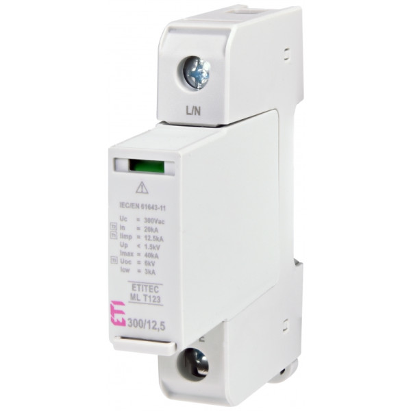 Обмежувач перенапруги ETITEC ML T123 300/12,5 1+0 1p TNC (2440661)