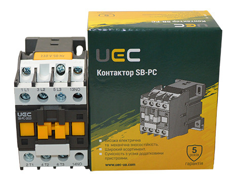 Контактор UEC SB-РC-018 18А 110В/АС3 1NO (PC1-SB-018-110-10) - фото №1