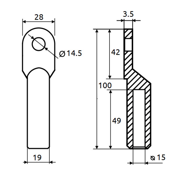 Кабельный наконечник Promfactor CL/CRL-120-14 медно-луженый - фото №1