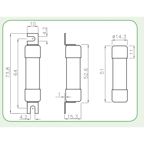 Запобіжник ETI 002637111 CH 14x51 gPV 32A 1000V (30kA) - фото №1