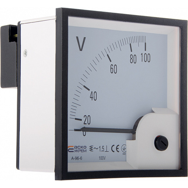 Вольтметр Аско-Укрем 100В АС 96х96мм (А-96-6) (A0190010094) - фото №3
