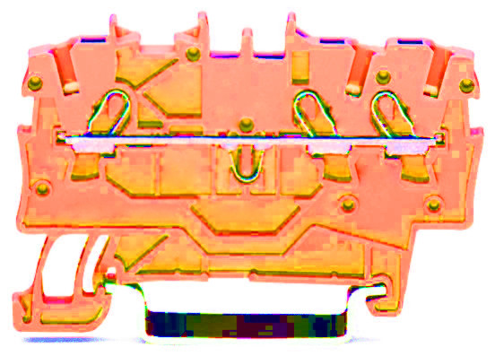 Пружинная наборная клемма Wago 2000-1302 на DIN-рейку 1,0мм² (оранжевая)