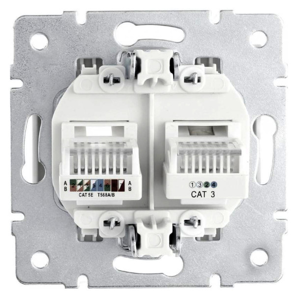 Комп'ютерно-телефонна розетка Lezard Rain (703-0288-143) (біла) - фото №2