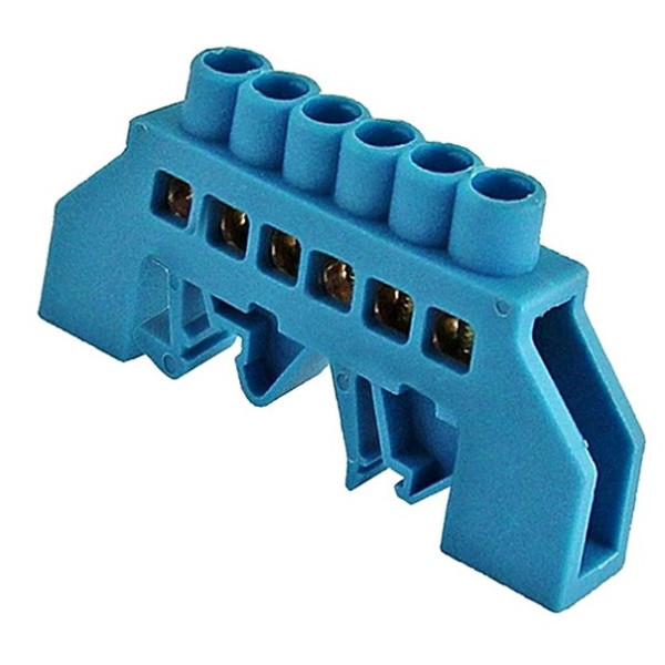 Універсальна шина TNSy ізольована «N» 2ШЛУ6х9-6 на DIN-рейку синя (TNSy5502996)