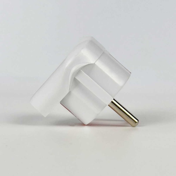 Вилка штепсельная EL-BI "L" с заземлением бело-красная инд.уп.( 505-005301-820 ) - фото №1