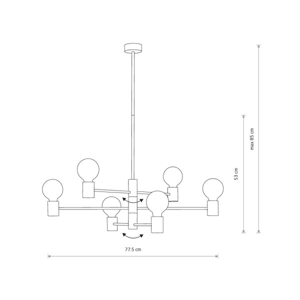 Люстра Nowodvorski 7932 Radius E27 6x25W IP20 чорна - фото №3