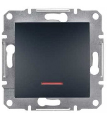 Вимикач кнопковий з підсвічуванням, без рамки, антрацит Asfora, EPH1600171