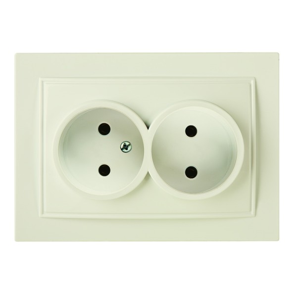 Розетка Nilson Thor кремова 2-на без заземлення ( 27121024 )