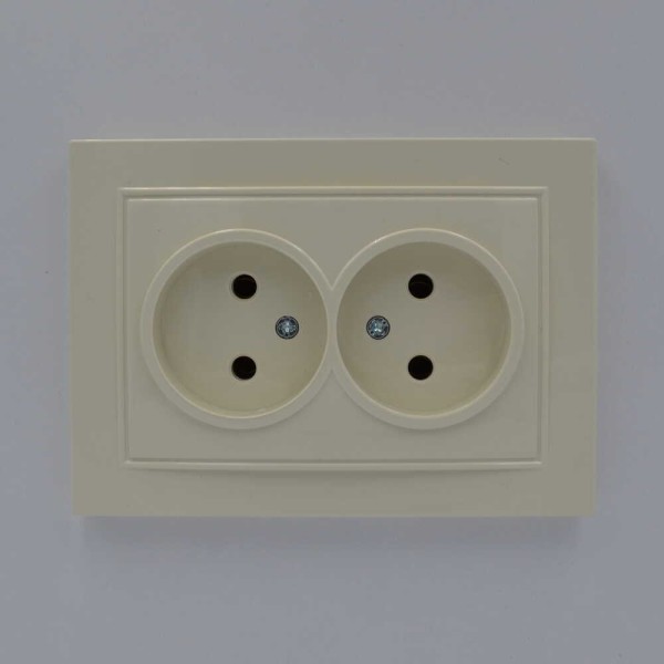 Розетка Nilson Thor кремова 2-на без заземлення ( 27121024 ) - фото №1