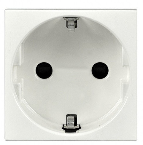 Механізм розетки ABB Zenit N2288 BL 2М із заземленням та захисними шторками (білий)