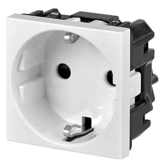 Механізм розетки ABB Zenit N2288 BL 2М із заземленням та захисними шторками (білий) - фото №1