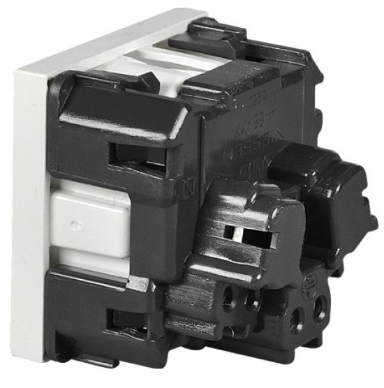 Механізм розетки ABB Zenit N2288 BL 2М із заземленням та захисними шторками (білий) - фото №3