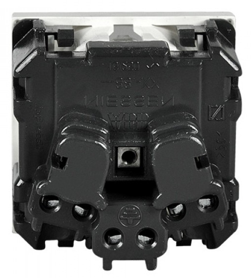 Механізм розетки ABB Zenit N2288 BL 2М із заземленням та захисними шторками (білий) - фото №4