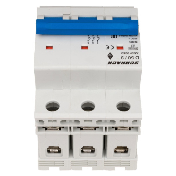 Автоматичний вимикач Schrack AM019350 10кА 50А 3P х-ка D - фото №6