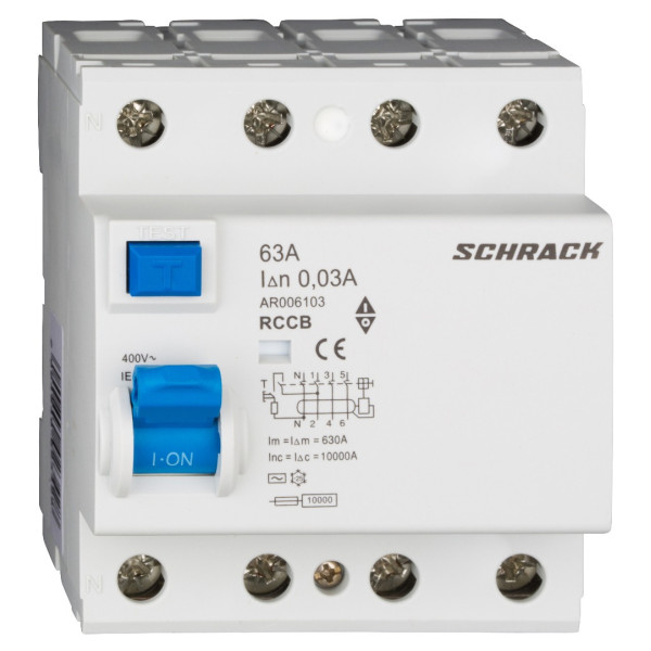 ПЗВ Schrack 10кА/30мА 3P+N 63А тип AC